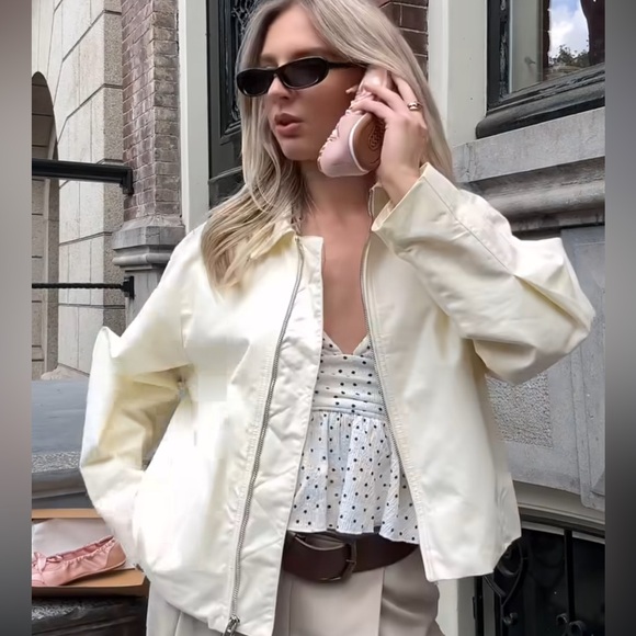 Zara Cotton Jacket ZW Collection - Picture 1 of 14